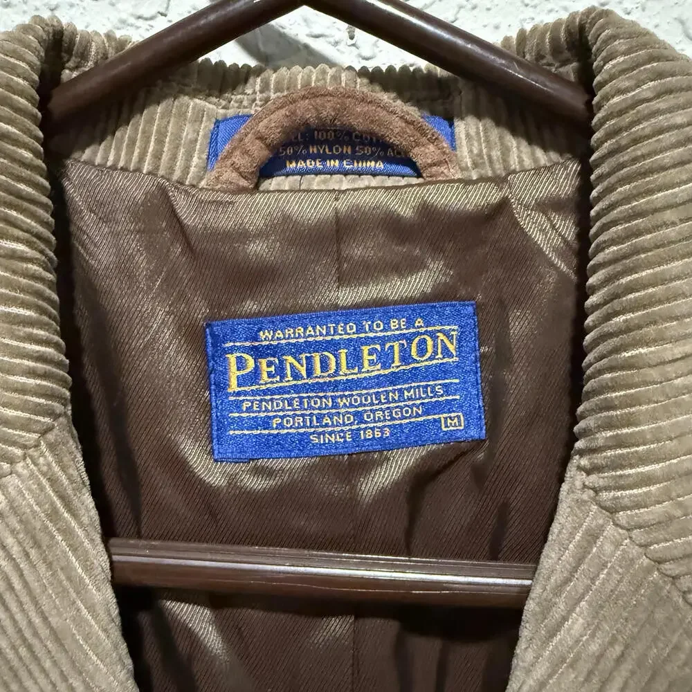 Vintage 90’s Olive Green/Brown Corduroy Pendleton‎ Sports Coat Size Medium